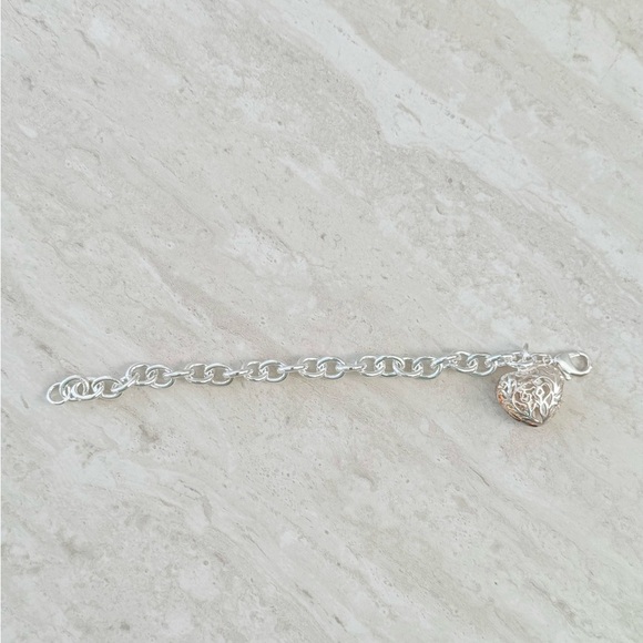 Silver Heart Charm Bracelet - Picture 2 of 3